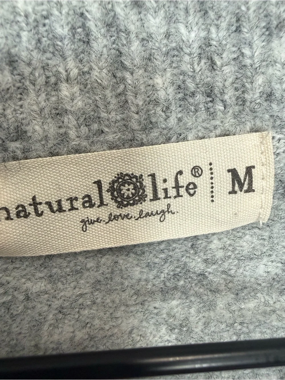 Natural Life Floral Sweater Gray Soft Knit Oversized Cozy Daisy Size Medium - Picture 4 of 6
